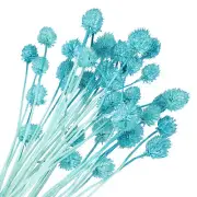 30 Pcs 16 Inch Dried Flowers for Vase Mini Pine Ball Flowers Blue(Stem)