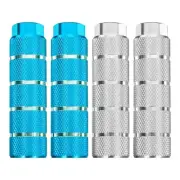 2 Pairs Aluminum Bike Pegs Anti-Skid Stripe for 3/8" Axles,Sky Blue & Silver