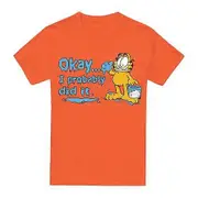 Garfield Mens I Probably Did It T-Shirt Orange L