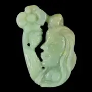 BI40717# Hand Carved Unique Goddess Amazonite Pendant Bead Gemstone