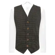 Luxury Oxford Blue Tattersall Check Tweed Waistcoat