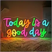 Sign Lamp "Today Is A Good Day" Neon Signs For Wall Art Font Decor USB With Dimmable For Living Room Party Club Shop Decor 37х17cm