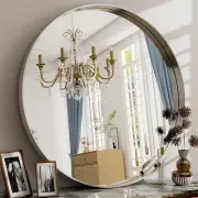 24 Inch round Bathroom Mirror - Wall Mounted Circle Mirror with Metal Frame, Mod