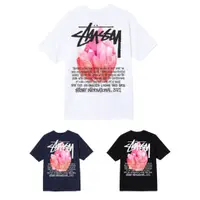 在飛比找蝦皮購物優惠-【潮π外貿】Stussy 粉色水晶磚石印花圓領T恤 stus