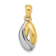 14k Two-tone Gold Two-tone Gold Oval Fashion Pendant