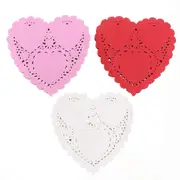 300 Sheets Mini Heart Doilies Paper Placemat Decorative Coaster Cake Paper Mat
