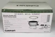 Cuisinart Electric Fondue Pot Complete Stainless Steel Set New 3 Qt CFO-3SS