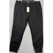 Matchstick Pants Mens 5XL-42 Black jogger Drawstring Elastic Waist Tapered NEW