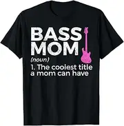 [X.Style] Bass Mom Definition Bassist for Musicians ds099 T-Shirt (XL) Black