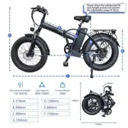 1500W 48V Electric Bicycle 20" Fat Tire Adult Mountain Ebike Electric Bike AU
