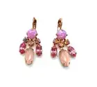 Earrings By Mariana Woman Rhodochrosite Mineral and Pink Swarovski Crystals