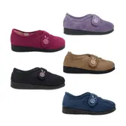Panda Bliss Edythe Ladies Slippers Wider Fit Comfort Slipper Hook and Loop Tab Soft