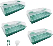 4 Set Seed Starter Tray Kits with Dome and Base 40 Cell Garden Plant
