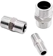 Male Thread Hex Nipple Union1/8 1/4 3/8 1/2 3/4 1" 304 Stainless Pipe Fitting Connector Coupler water oil air Thread Adapter (Size : 1-1/2")