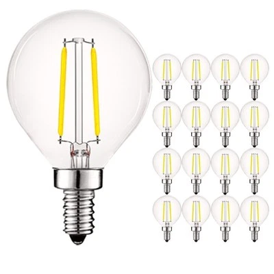 16x Luxrite LED G16.5 Globe Bulb 4W (40W Equivalent) Warm White 400lm E12 Base
