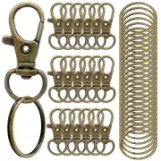 100PCS Premium Swivel Snap Hooks with Key RingsMetal Lanyard Keychain Hooks L...