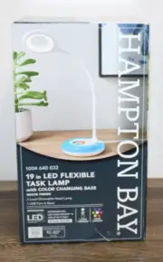 Hampton Bay 19 in. White LED Task Lamp with Color Changing