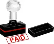 uxcell Paid Stamp Self Inking, Red Ink Office Stamps Pre Inked Message Stamp Refillable Business Stamp, Black