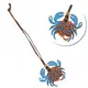 LOEWE 皮雕LOGO螃蟹造型牛皮鑰匙圈吊飾.藍/橘