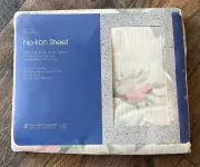Vintage West point Pepperell Floral One Queen No Iron Flat Sheet New