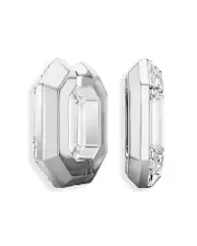 Swarovski Lucent Crystal Octagon Hoop Earrings in Rhodium Plated