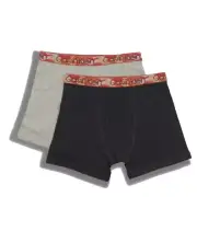 Calvin Klein BLACK/HEATHER GRAY Big Boys 2 Pack Boxer Brief Set, US Medium