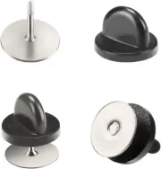 Tie Tacks Blank Pins with PVC Rubber Pin Backs, 50 Pairs Locking Clasp for Badge
