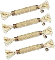 Catnip Toys 4 Pack Silvervine Chew Stick for Indoor Cats, Natural Cat nips Interactive Kitten Teething Dental Toy