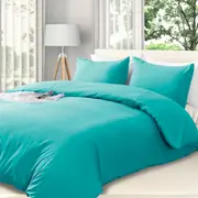LINENOVA 2000TC Hotel Soft Quilt Cover Pillowcases Set(Teal,King)