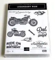 NEW Stampin' Up LEGENDARY RIDE Cling Stamp Set MOTORCYCLES Coolest Dad CLASSIC