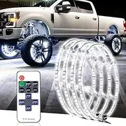 TAVARAY 4PCS 14" Super Bright 6500K Pure White Wheel Lights, Remote Control with Flashing Modes, IP67 Waterproof, LED Wheel Ring Lights for Trucks Cars SUV Pickup Vehicles Offroad