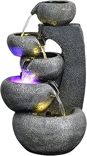 Desktop decoration Tabletop fountain 22.8" H Bowls Waterfall Water Fountain 4 Tiered Water Fountain Decoration with Circulating Pump for indoor and Outdoor Desktop Patio Garden Backyard Tabletop Fount