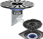 [ノーブランド品] Floor Drain Core - Designed with Stainless Steel and ABS, this shower floor drain is designed with shower floor drain | Odor Resistant Drain Valve, Easy to Install Stainless Steel, Backflow Prevention