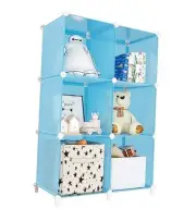 Portable Closet 6 cube closet organizers and storage Cube 38x38x12'' Blue