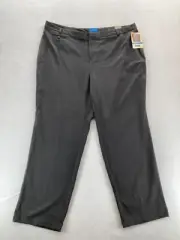 Dockers Stella Pant Women's Plus 22W Gray Stretch Fabric Straight Leg High Rise