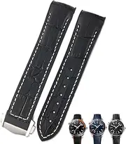 [UMCNVV] 22mm 20mm Cowhide Watch Bands for Omega Seamaster 300 Speedmaster DE VILLE Watch Strap for Men Bracelet Point buckle for man woman