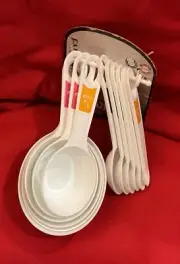 New 12 Pc Farberware Plastic White Measuring Spoon and Cup Set by Lifetime Brand