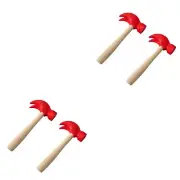 4 Pcs Wooden Hammer Mallet Beating Gavel Toys Simulated Small Baby