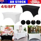 4/6/8FT Table Cover Rectangular Tight Fit Spandex Stretch Trestle Tablecloth AU