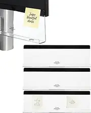 uxcell Monitor Memo Board, Transparent, Black Bottom Self-Adhesive Sticky Note Holder Side Note Attachment Computer Accessories for Home Office Computer Monitor Screen, 3 Pcs
