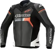 Alpinestars GP Force Airflow Motorcycle Leather Jacket, black-white-red, Size 50 for Men Black White Red