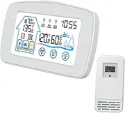 ANDRESLAD Door/Outdoor Thermometer Wireless Weather Station Digital Thermometer and Humidity Gauge Easy to Use Large LCD Display for Home Office