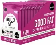 Googys Good Fat Keto Mixed Berry Collagen Bars G/F 12x45g