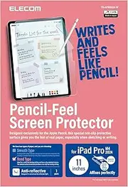 Elecom TB-APB11024-W iPad Pro 11 Inch (M4) 2024 Model Film, Paper Texture, Paper Type, Anti-Glare, Easy to Apply, Repositionable