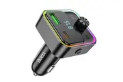 Hoco E81 PD 30W QC 3.0 Car MP3 Bluetooth FM Transmitter Pole Fantasy Dual - Black