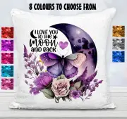 Moon Cushion Cover Throw Pillow Reversible Sequins Love You To The Moon & Back