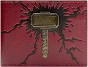 [Endgame] Thor 3D Bronze Mjolnir Hammer Red ID and Card Bi-Fold Wallet