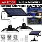 LED Solar Power Garden Pendant Light Bright Lamp Remote Control Shed Hanging
