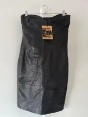 One Teaspoon black leather mini dress - Size 8 BRAND NEW