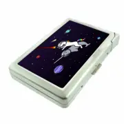 Space Unicorn Narwhal Em1 Cigarette Case with Built in Lighter Metal Wallet